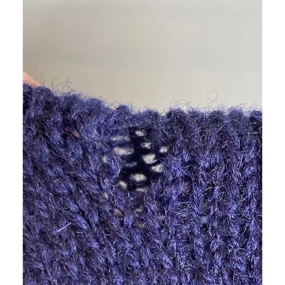 Vintage Jan Horrox Womens Blue Christmas Snowman Wool Button Up Cardigan Size 40 - Picture 11 of 11